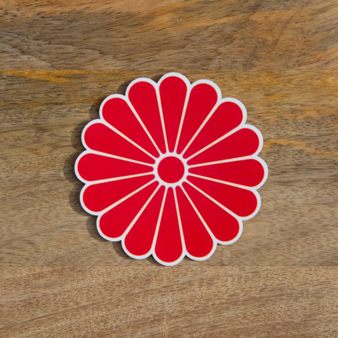 Japan Chrysanthemum Crest Sun Sticker — alternate view